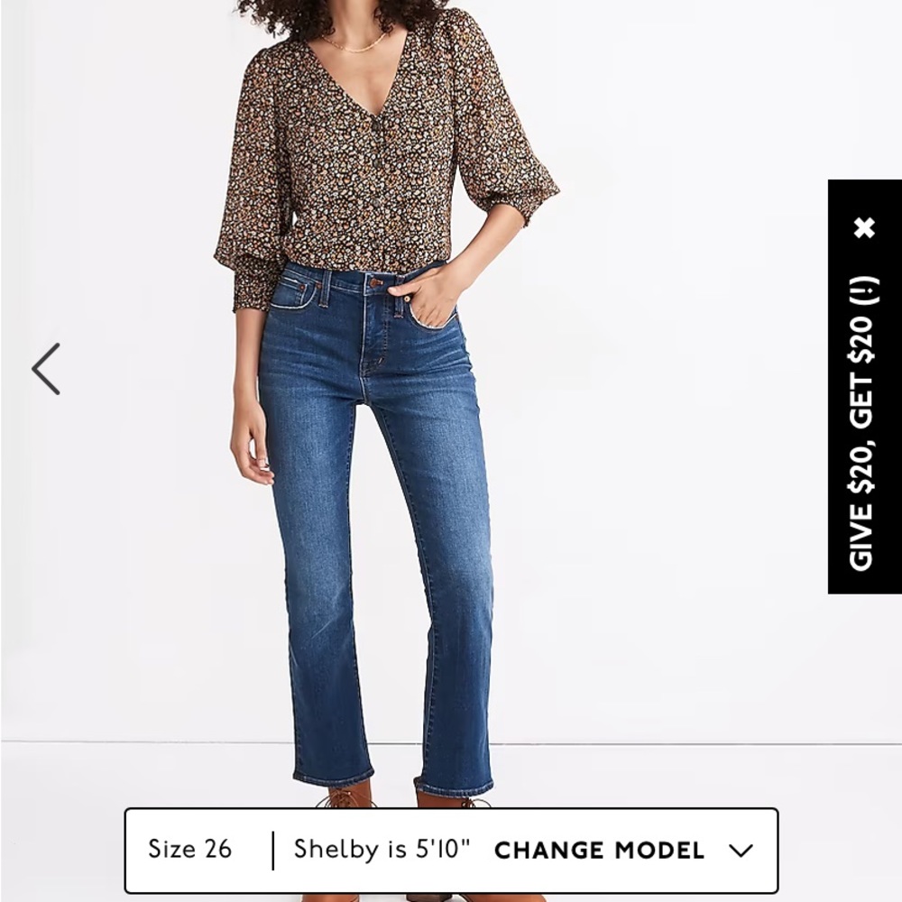 Madewell cali demi boot jeans 28